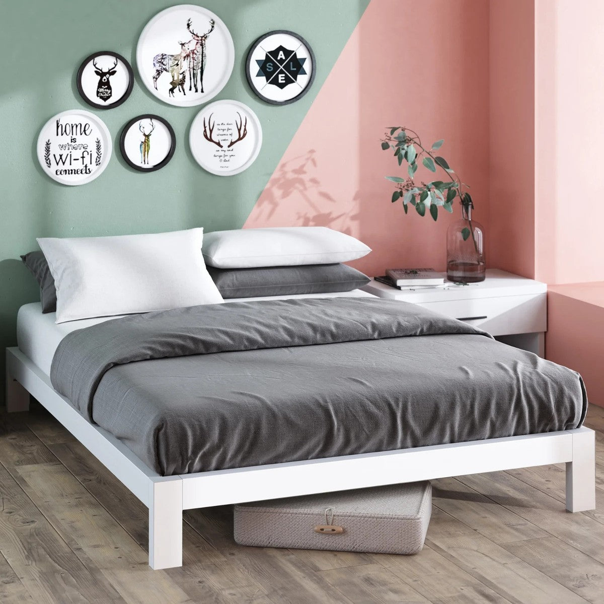 Upholstered Platform Bed – Queen